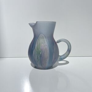 Vintage Rueven by Nouveau Art Glass Pitcher 6.5 Inches